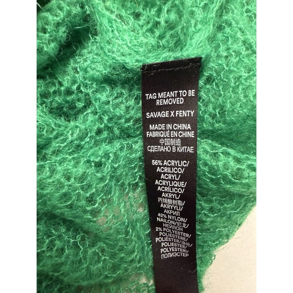 Savage X Fenty Knittin Pretty Loose Knit Unisex Sweater. Green Light. Sz XS. NWT - Picture 7 of 14